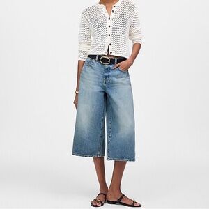Madewell Light Blue Wide-Leg Culotte Jeans